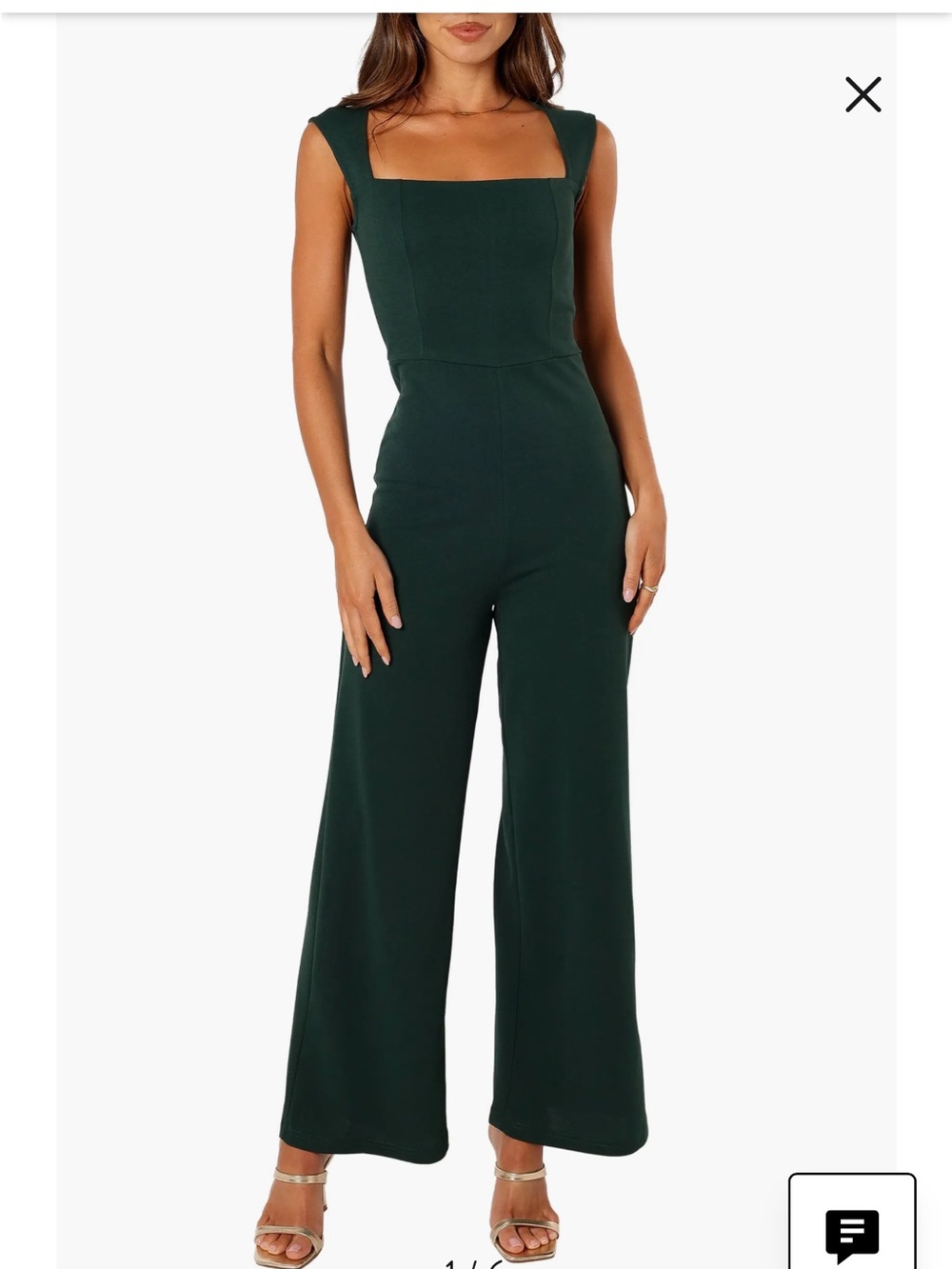 NEW Petal & Pup Emerald Green Square-Neck Wide-Leg Jumpsuit